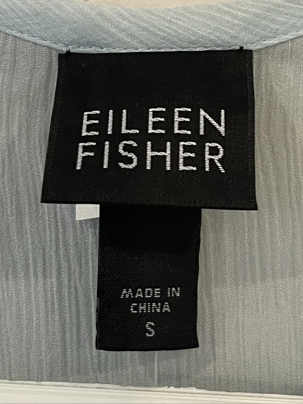 NWT EILEEN FISHER Vintage 2010 Waterlily Silk Crinkle Chiffon Long Sleeve Blouse - Picture 5 of 5